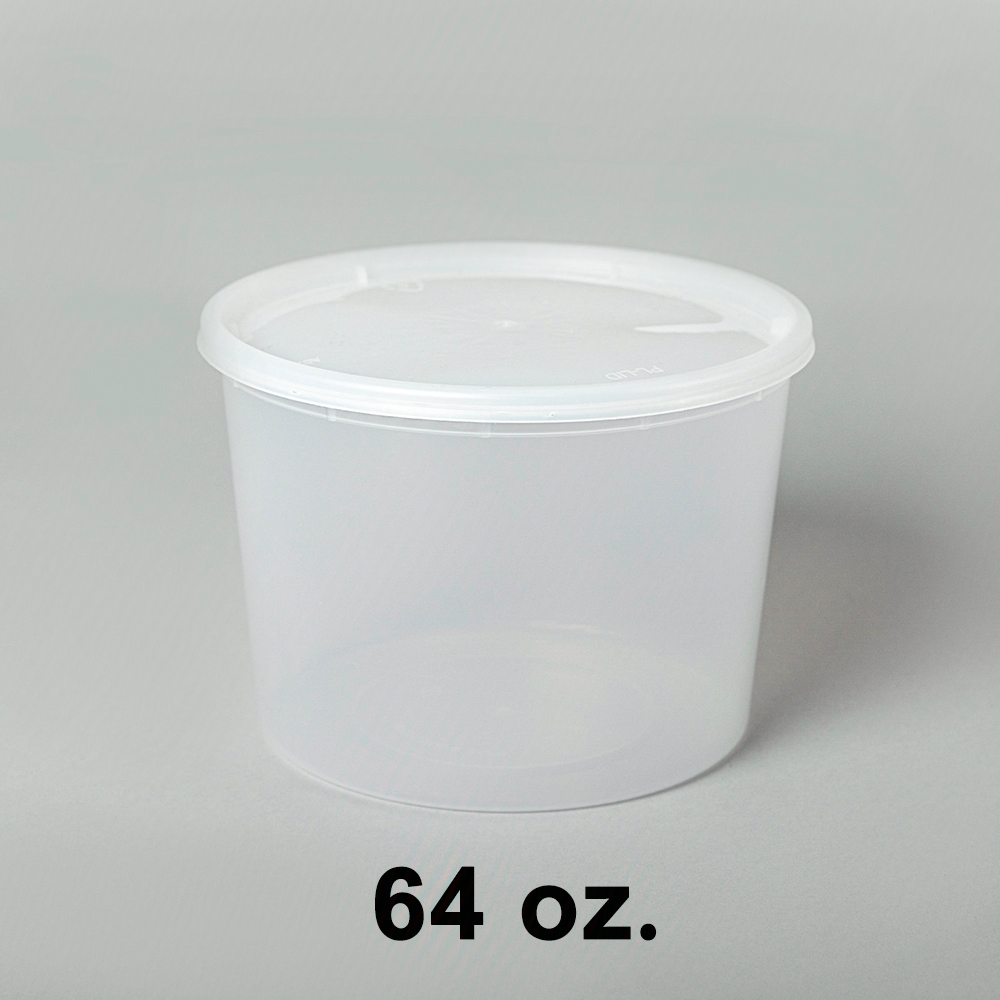 Clear Plastic Soup/Food Containers w/Lids Combo 64 oz 15 Sets Microwaveable 