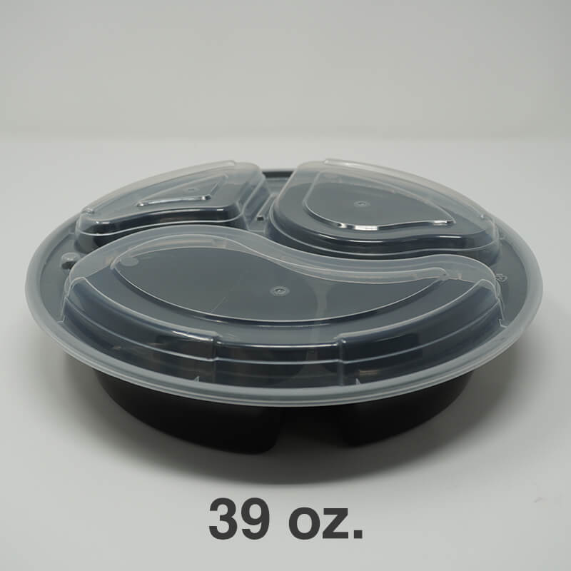 Round White Plastic Container Set 32 oz. (729) - 150/Case 