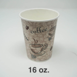 Printed White Paper Coffee Cup 16 oz. - 1000/Case