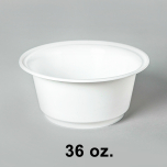 AHD 36 oz. Round White Plastic Bowl Base 8340 (Not Combo) - 200/Case