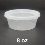 8 oz. 圆形透明塑料汤盒套装 - 240套/箱