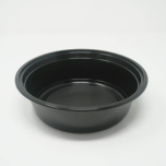 SD 32 oz. Round Black Plastic Food Container Set (729)- 150/Case