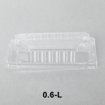 0.6-L Rectangular Clear Plastic Sushi Tray Container Lid 6 3/8" X 3 1/2" X 1 1/8" - 1500/Case