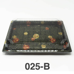 025-B 长方形黑色塑料寿司盘底 (非套装) 10 1/4" X 7 3/8" X 7/8" - 504个/箱