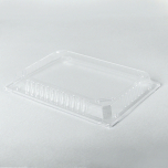 025-L Rectangular Clear Plastic Sushi Tray Container Lid 10 1/4" X 7 3/8" X 1 3/8" - 504/Case