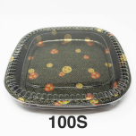 100S Square Flower Pattern Plastic Party Tray Set 10 1/8" X 10 1/8" X 1 5/8" - 120/Case