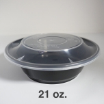 AHD 圆形黑色塑料餐盒套装 21 oz. (007) - 150套/箱