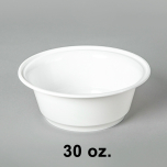 AHD 30 oz. Round White Plastic Container Base 8320 (Not Combo) - 200/Case