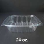 Dart 24 oz. 长方形透明塑料盒底 C24DER (非套装) - 504/箱