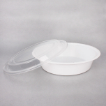 24 oz. 圆形白色塑料餐盒套装 (723) - 150套/箱