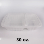 HT 30 oz. Rectangular White Plastic 2 Comp. Container Set (8288) - 150/Case