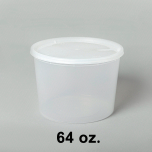 HT 64 oz. 圆形透明汤盒套装 - 120套/箱