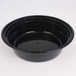 Round Black Plastic Container Set 32 oz. (729) - 150/Case