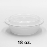 圆形白色塑料餐盒套装 18 oz. (618/018) - 150套/箱