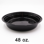 圆形黑色塑料餐盒套装 48 oz. (948) - 150套/箱