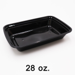 RT 长方形黑色塑料餐盒套装 28 oz. (868) - 150套/箱