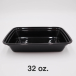 RT Rectangular Black Plastic Container Set 32 oz. (878) - 150/Case