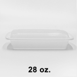 28 oz. 长方形白色塑料餐盒套装 (868) - 150套/箱