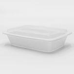 32 oz. 长方形白色塑料餐盒套装 (878) - 150套/箱