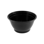 HT 48 oz. Round Black Plastic Container Set (848) - 150/Case