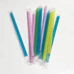 Mix Color Wrapped Plastic Bubble Tea Straw 8" - 600/Case
