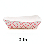 长方形红格白底纸质餐盘 2 lb. - 1000/箱