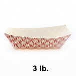 长方形红格白底纸质餐盘 3 lb. - 500/箱