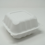 Kari-Out 225A Square White Plastic Hinged Food Container 6" X 6" - 250/Case