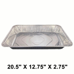 WS Full Size 20.5" X 12.75" X 2.75" Rectangular Aluminum Foil Steam Table Pan Deep (Not Combo) - 40/Case