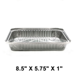 WS 768 Heavy Duty 1.5 lbs. Oblong Shallow Aluminum Foil Pan 8.5" X 5.75" X 1" (Not Combo) - 500/Case