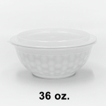 SD 36 oz. Round White Plastic Food Container Set (036) - 150/Case