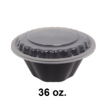 HT 36 oz. Round Black Plastic Bowl Set - 150/Case