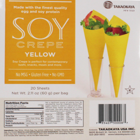 Soy Crepe Yellow 7.25" X 8.25", 20 Sheets/Bag - 6 Bags/Case