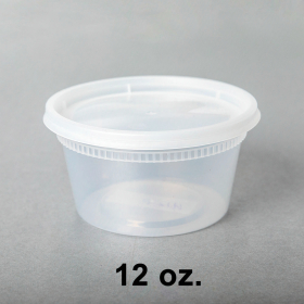 12 oz. Round Clear Plastic Soup Container Set - 240/Case