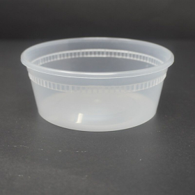 8 oz. 圆形透明塑料汤盒套装 - 240套/箱