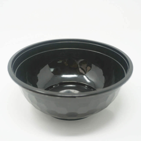 SD 36 oz. Round Black Plastic Food Container Set (036) - 150/Case