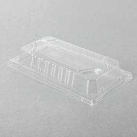 0.6-L Rectangular Clear Plastic Sushi Tray Container Lid 6 3/8