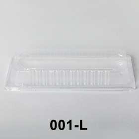 001-L Rectangular Clear Plastic Sushi Tray Container Lid 8 3/4" X 3 4/5" X 1 3/8" - 1400/Case