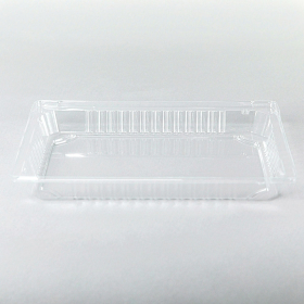 008-L Rectangular Clear Plastic Sushi Tray Container Lid 6 1/2" X 4 1/2" X 1 1/8" - 1500/Case