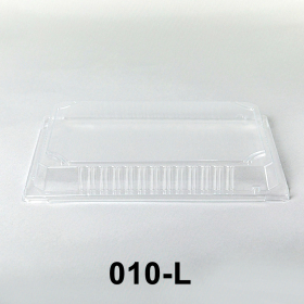 010-L Rectangular Clear Plastic Sushi Tray Container Lid 7 3/8" X 5 1/8" X 1 1/8" - 1200/Case