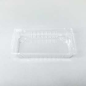 010-L Rectangular Clear Plastic Sushi Tray Container Lid 7 3/8