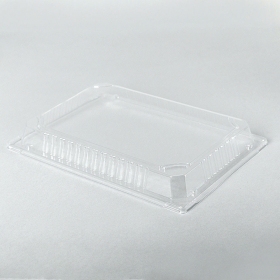 025-L Rectangular Clear Plastic Sushi Tray Container Lid 10 1/4