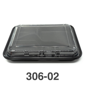 306-02 长方形黑色塑料便当盒套装 #02 10 1/2