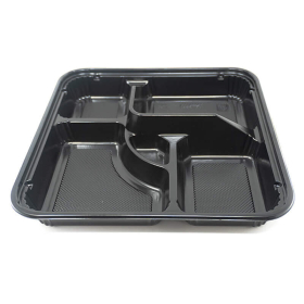 [Pre-Order] EZPACK 307 Square Black Plastic Bento Box Set 10 5/8