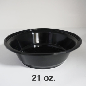 AHD 圆形黑色塑料餐盒套装 21 oz. (007) - 150套/箱