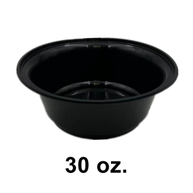 AHD 30 oz. Round Black Plastic Container Base 8320 (Not Combo) - 200/Case