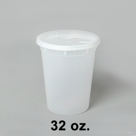 32 oz. Round Clear Plastic Soup Container Set - 240/Case