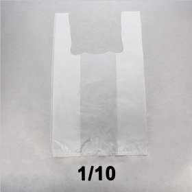 White Plastic T-Shirt Bag 1/10 - 580/Case
