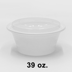 HT 39 oz. Round White Plastic Bowl Set (7039) - 150/Case