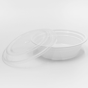 Round White Plastic Container Set 18 oz. (618/018) - 150/Case